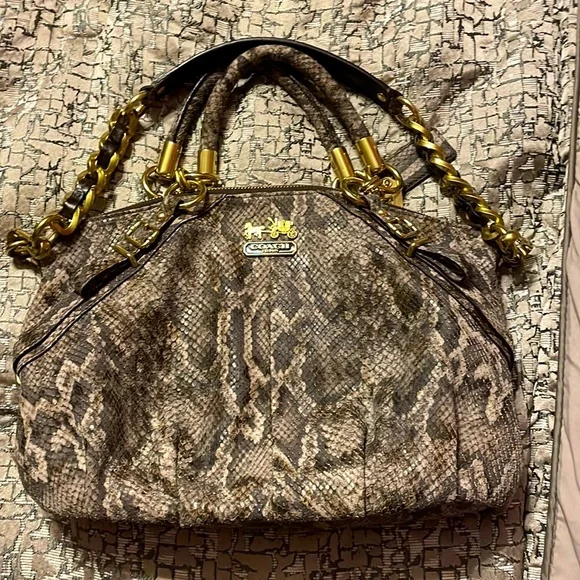 Coach | Bags | Coach Madison Embossed Python Sophia Satchel Purple 
